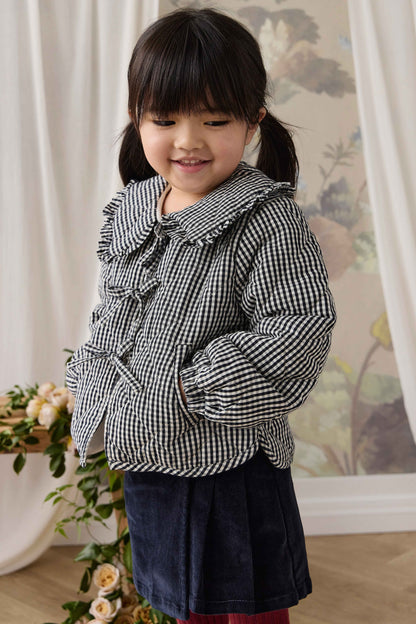 Mariette Cotton Jacket - Petite Gingham Graphite