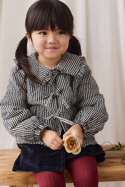 Mariette Cotton Jacket - Petite Gingham Graphite