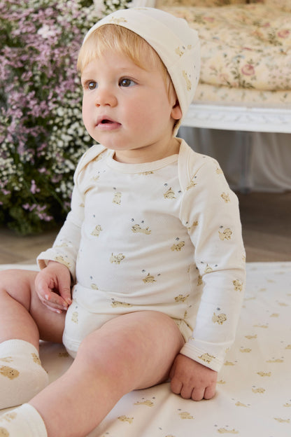 Organic Cotton Cassius Long Sleeve Bodysuit - Playful Honey