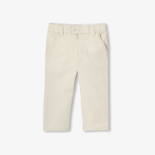 Baby Boy Cotton Twill Trousers - Off-White