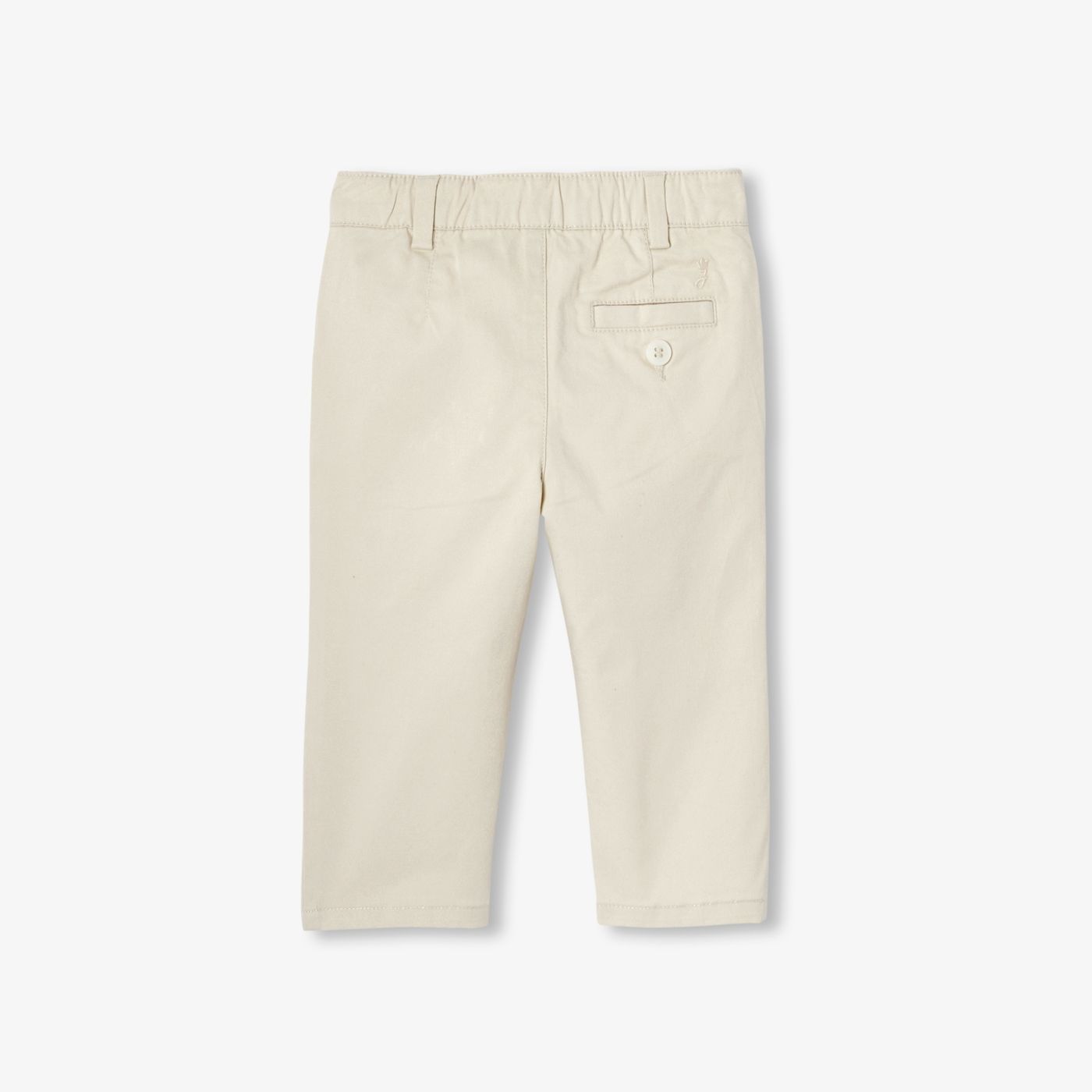 Baby Boy Cotton Twill Trousers - Off-White