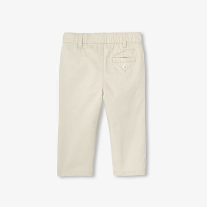 Baby Boy Cotton Twill Trousers - Off-White