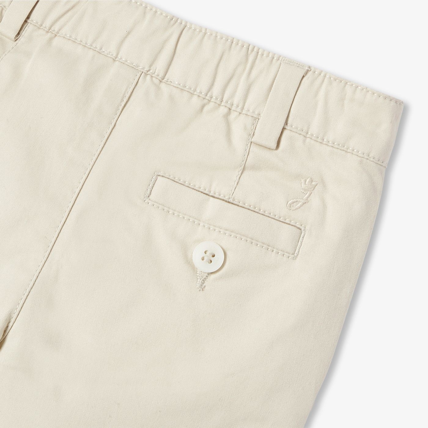 Baby Boy Cotton Twill Trousers - Off-White