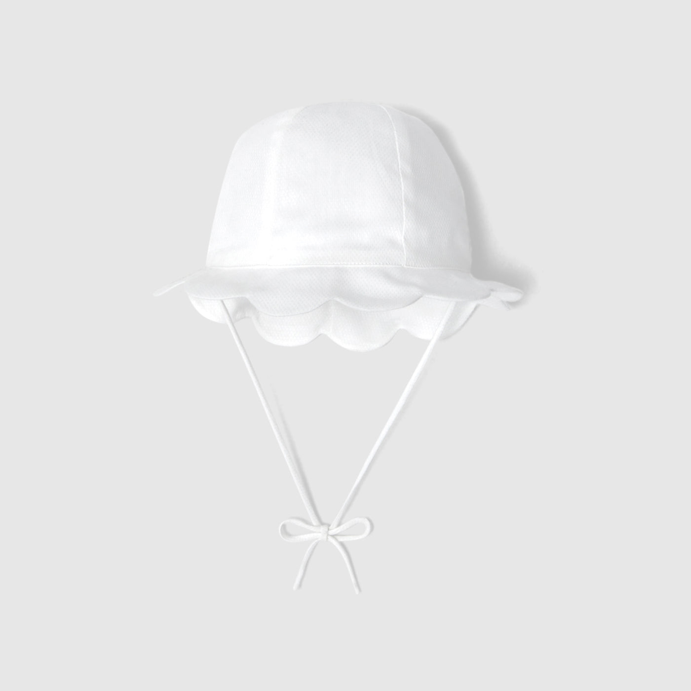 Baby Girl Scalloped Hat - White