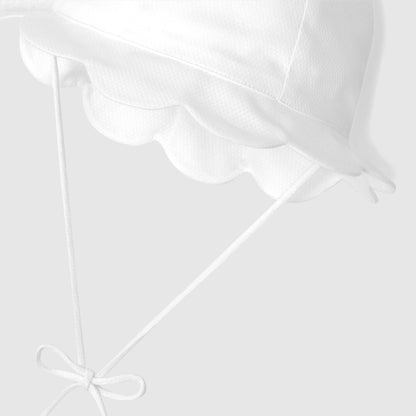 Baby Girl Scalloped Hat - White