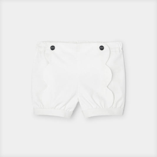 Baby Girl Twill Shorts - White