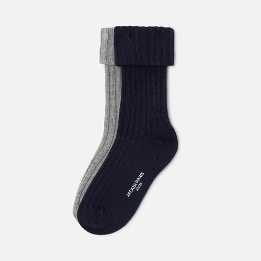 Boy Duo Of Socks - Navy/Grey