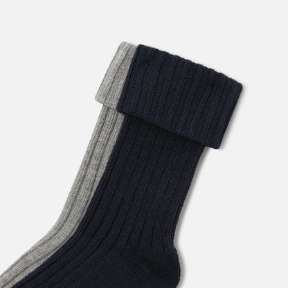 Boy Duo Of Socks - Navy/Grey