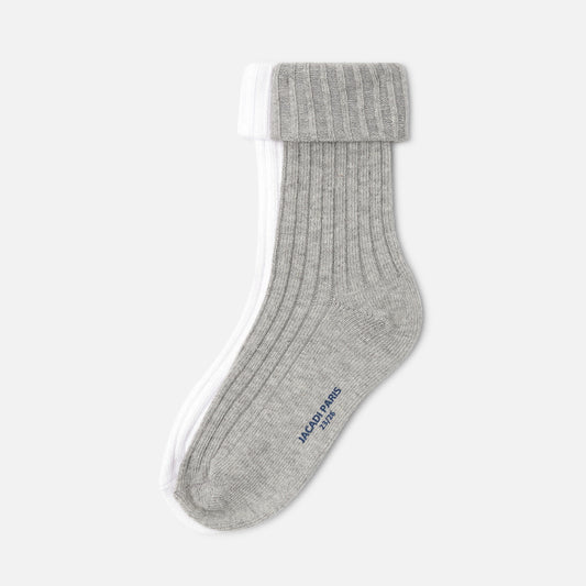 Boy Duo Of Socks - White/Grey