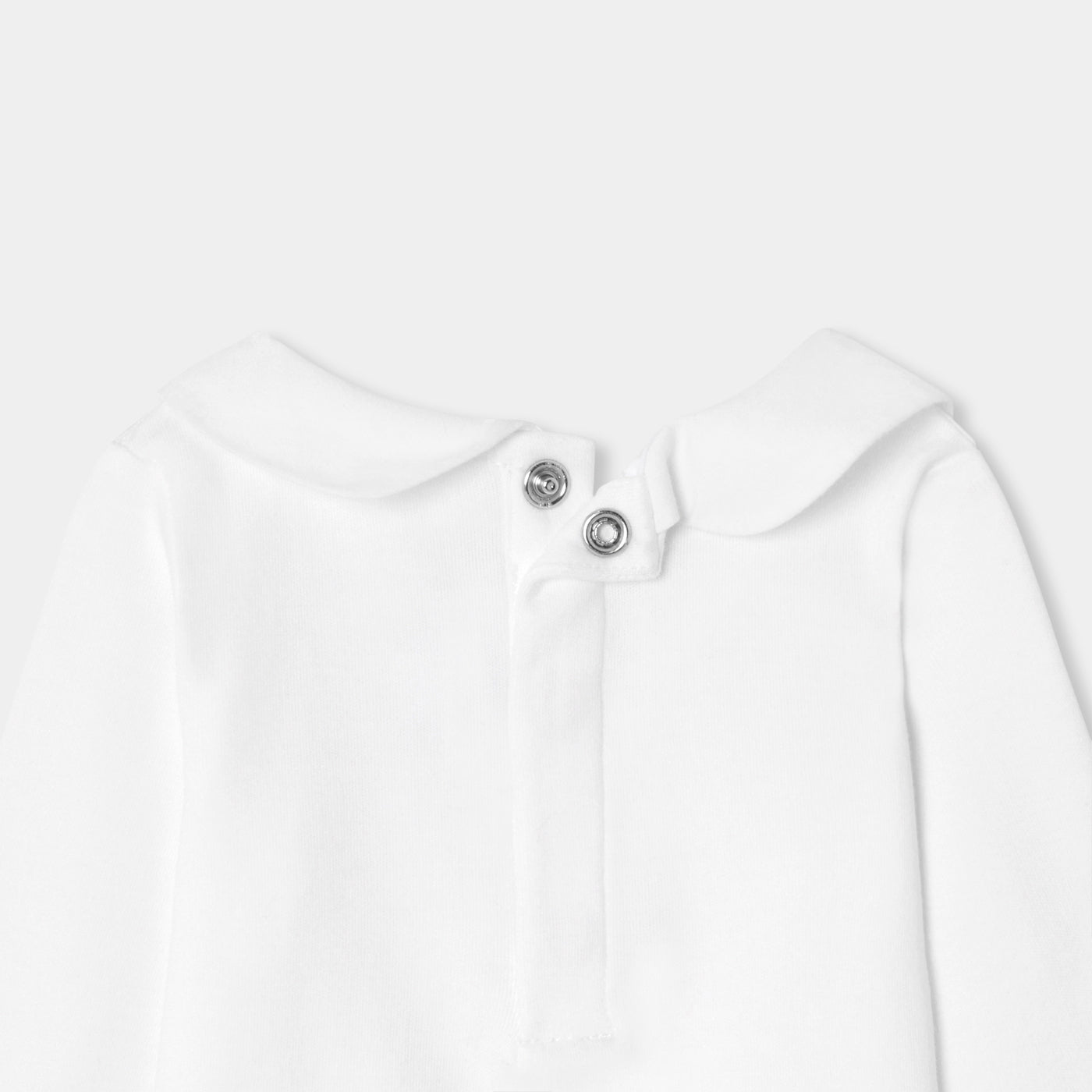 Baby Girl Bodysuit In Cotton Interlock - White