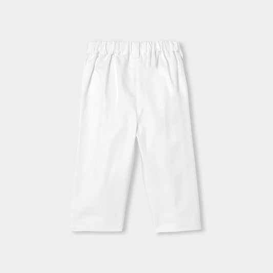 Baby Girl Trousers In Cotton Twill - White