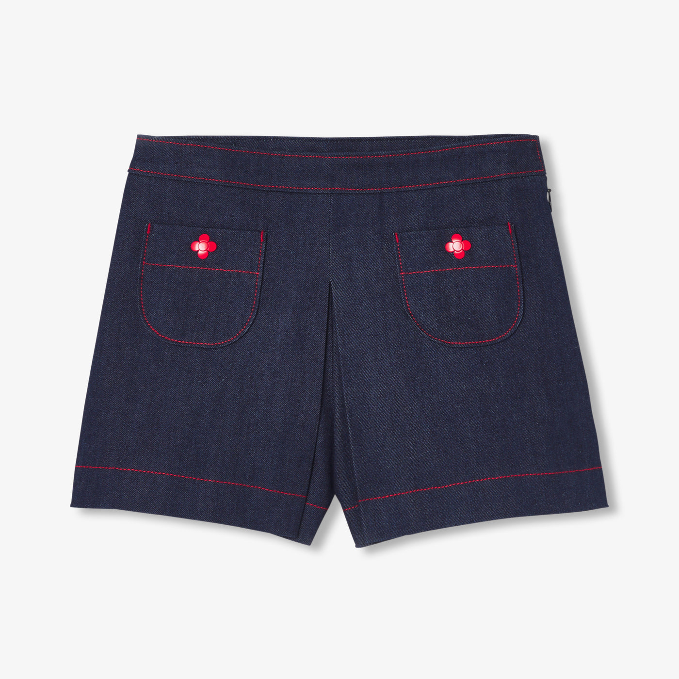 Girls' Denim Skirt Shorts - Dark Denim