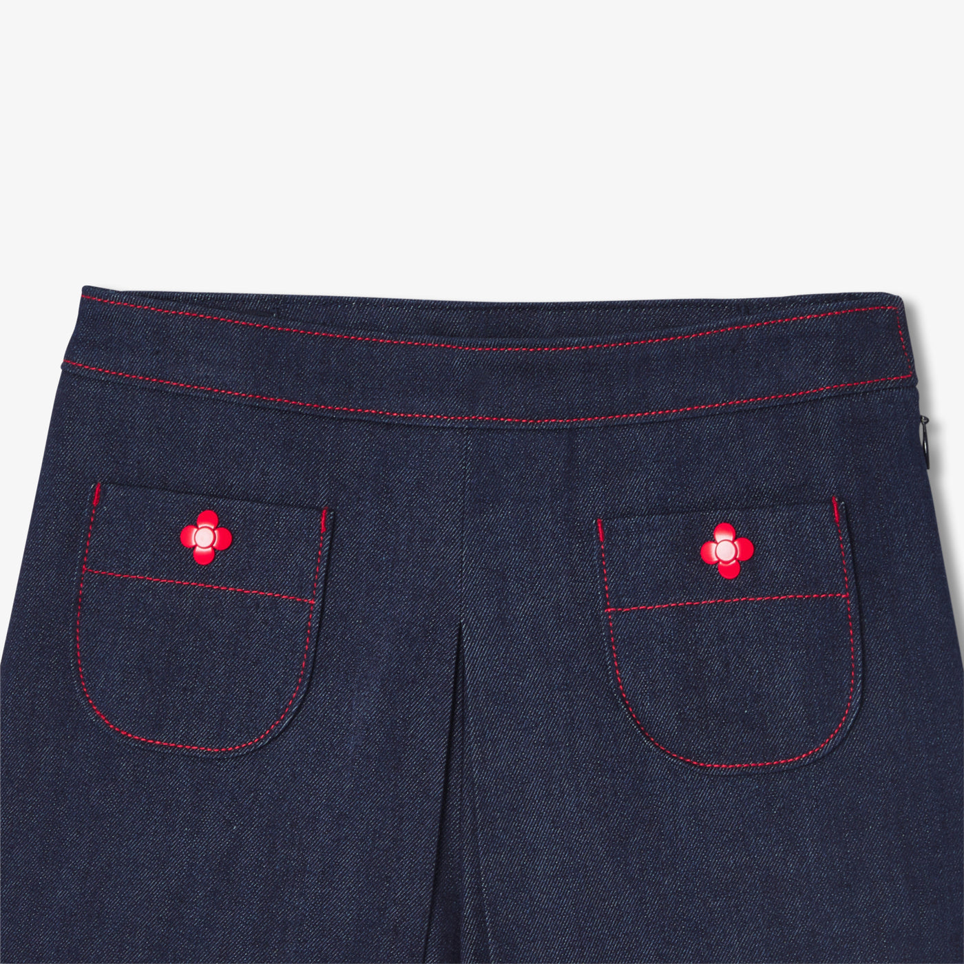 Girls' Denim Skirt Shorts - Dark Denim