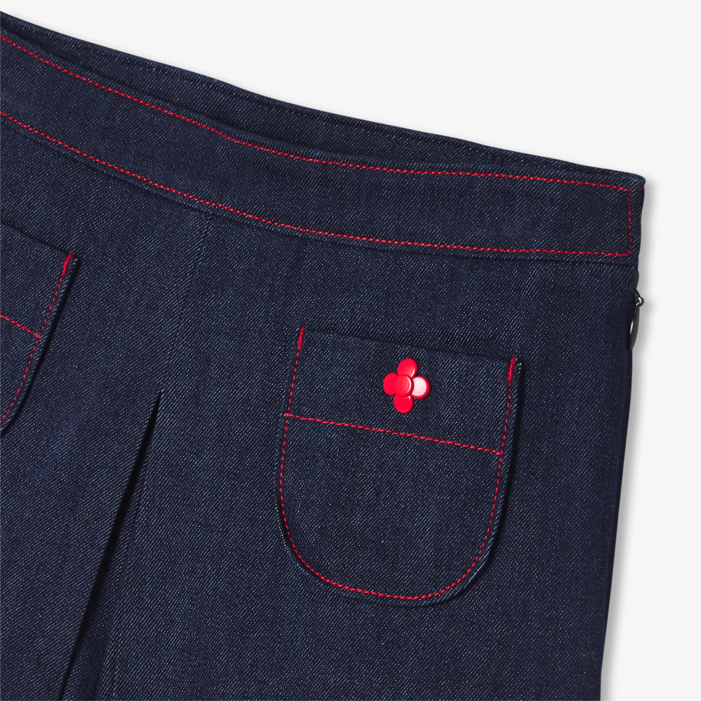 Girls' Denim Skirt Shorts - Dark Denim