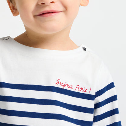 Baby Cotton Sailor Top - White/Blue