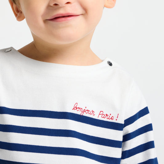 Baby Cotton Sailor Top - White/Blue