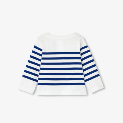 Baby Cotton Sailor Top - White/Blue
