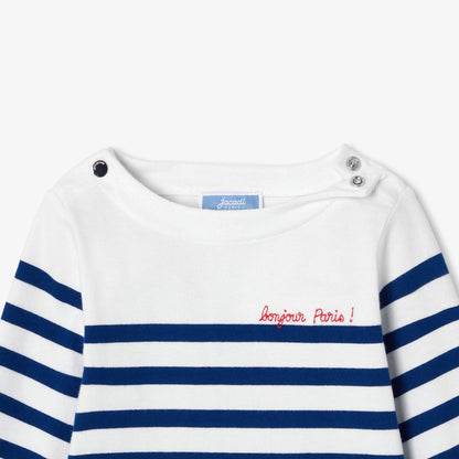 Baby Cotton Sailor Top - White/Blue