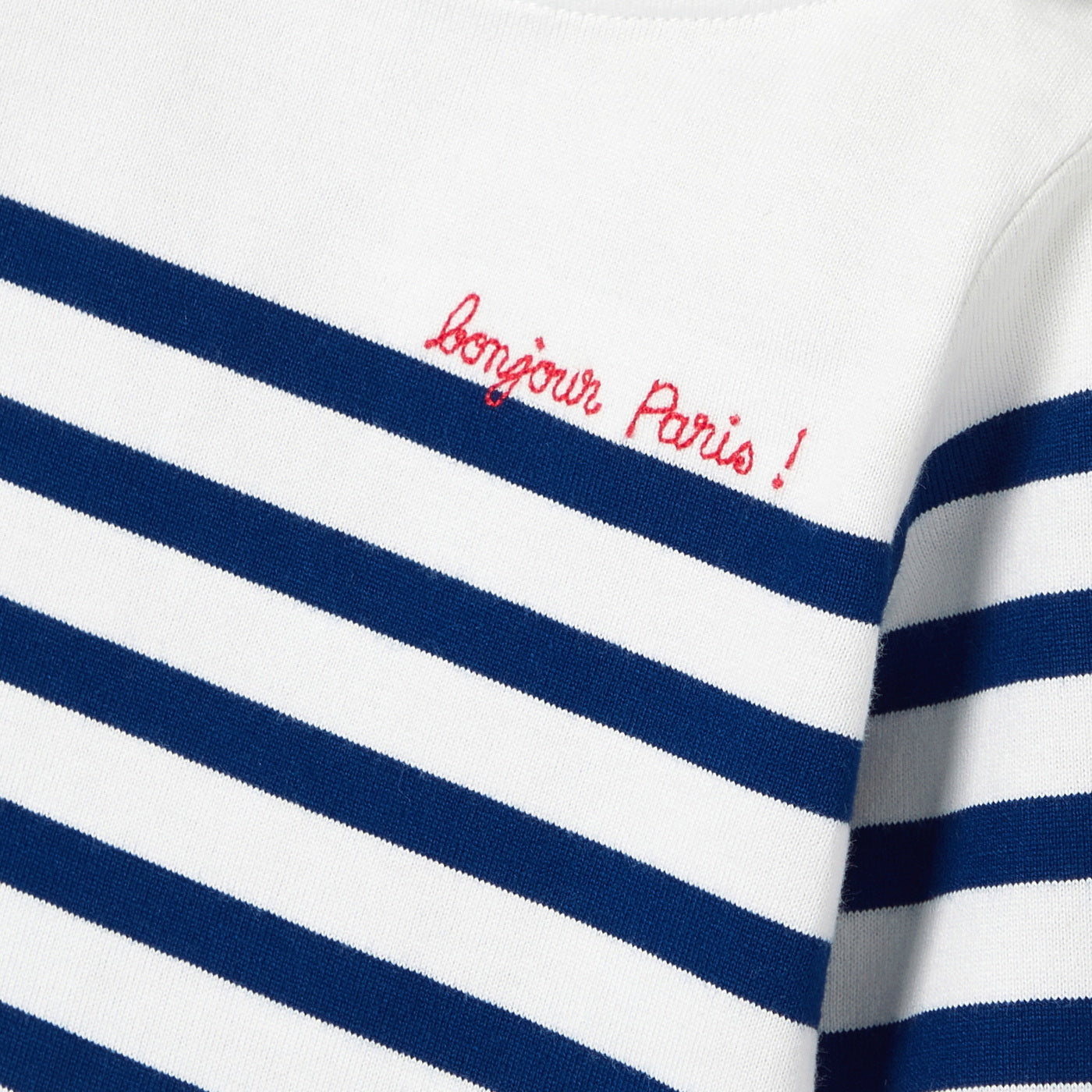 Baby Cotton Sailor Top - White/Blue