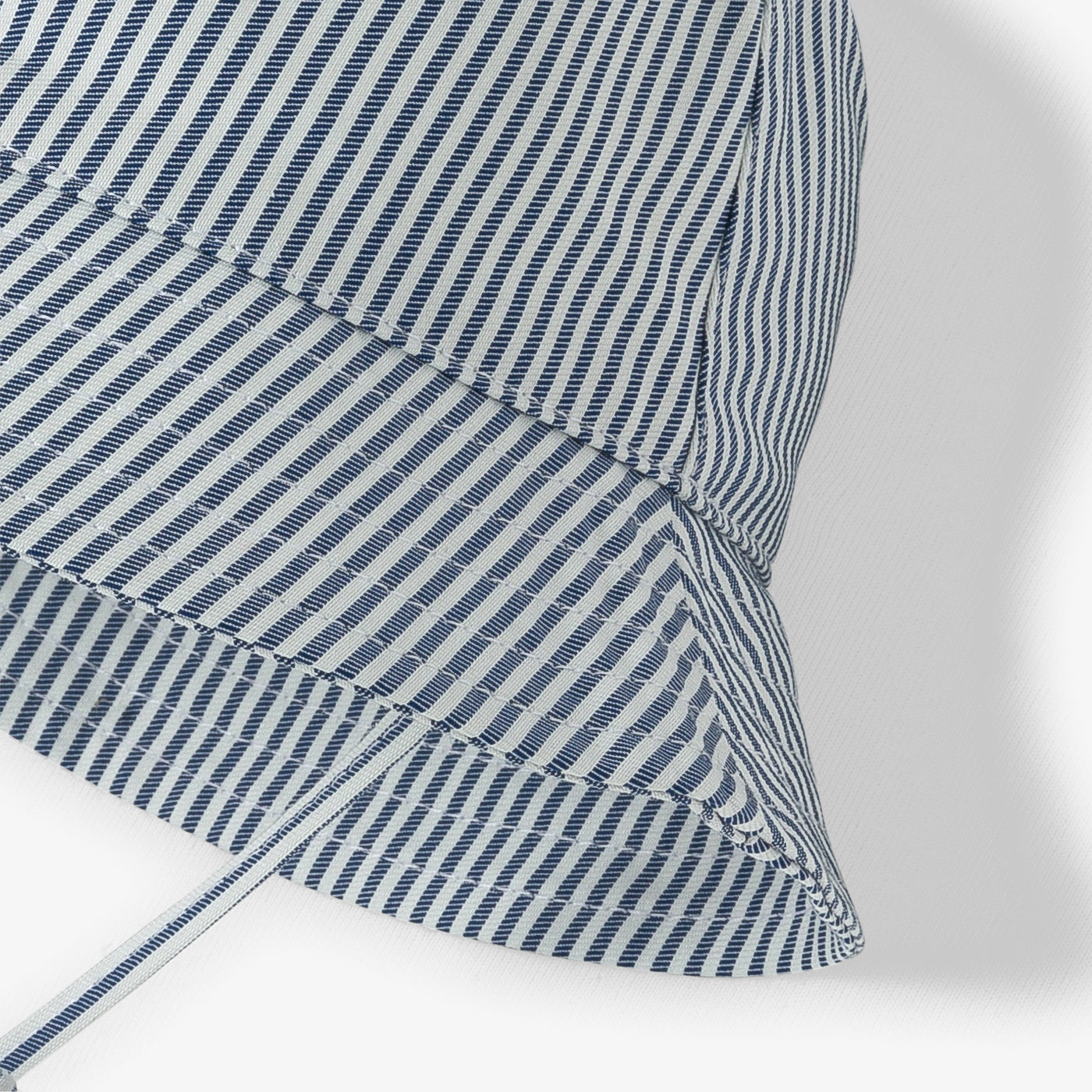 Baby Striped Cotton Bucket Hat - Blue/White