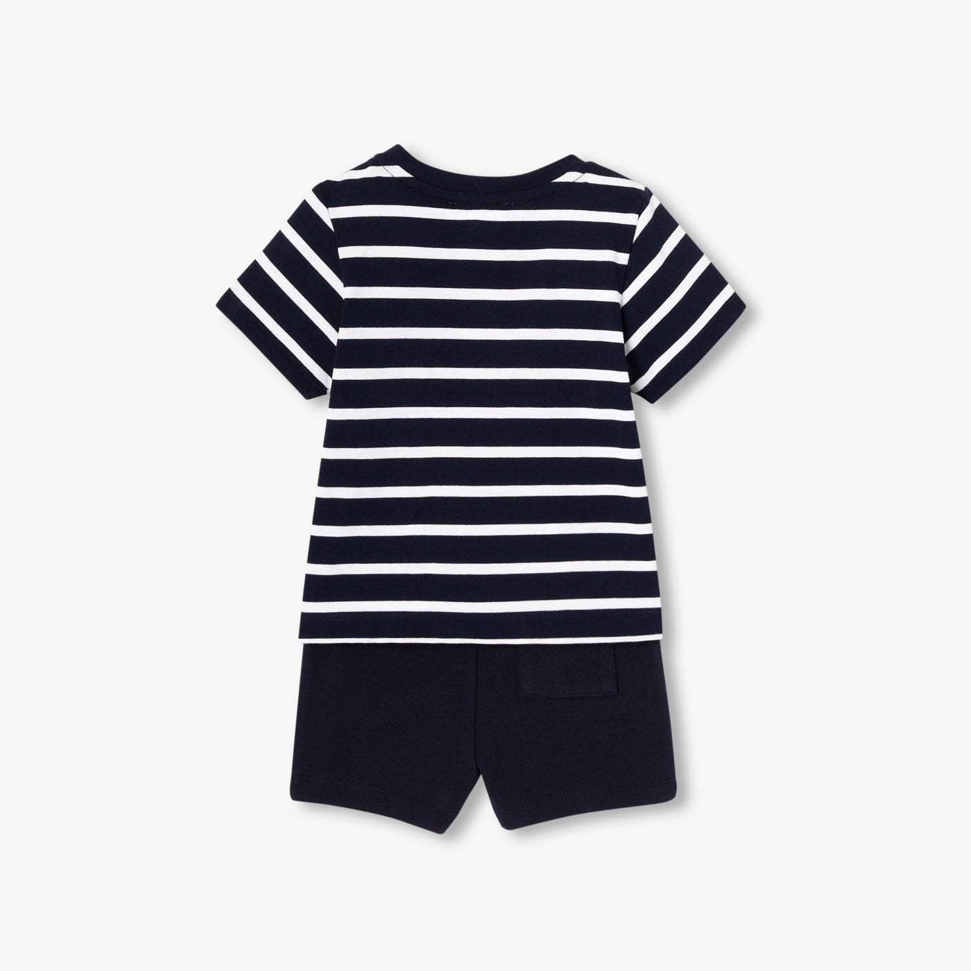 Baby Boy Cotton Shorts Set - Navy/White