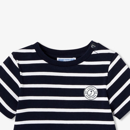 Baby Boy Cotton Shorts Set - Navy/White