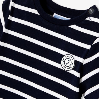 Baby Boy Cotton Shorts Set - Navy/White