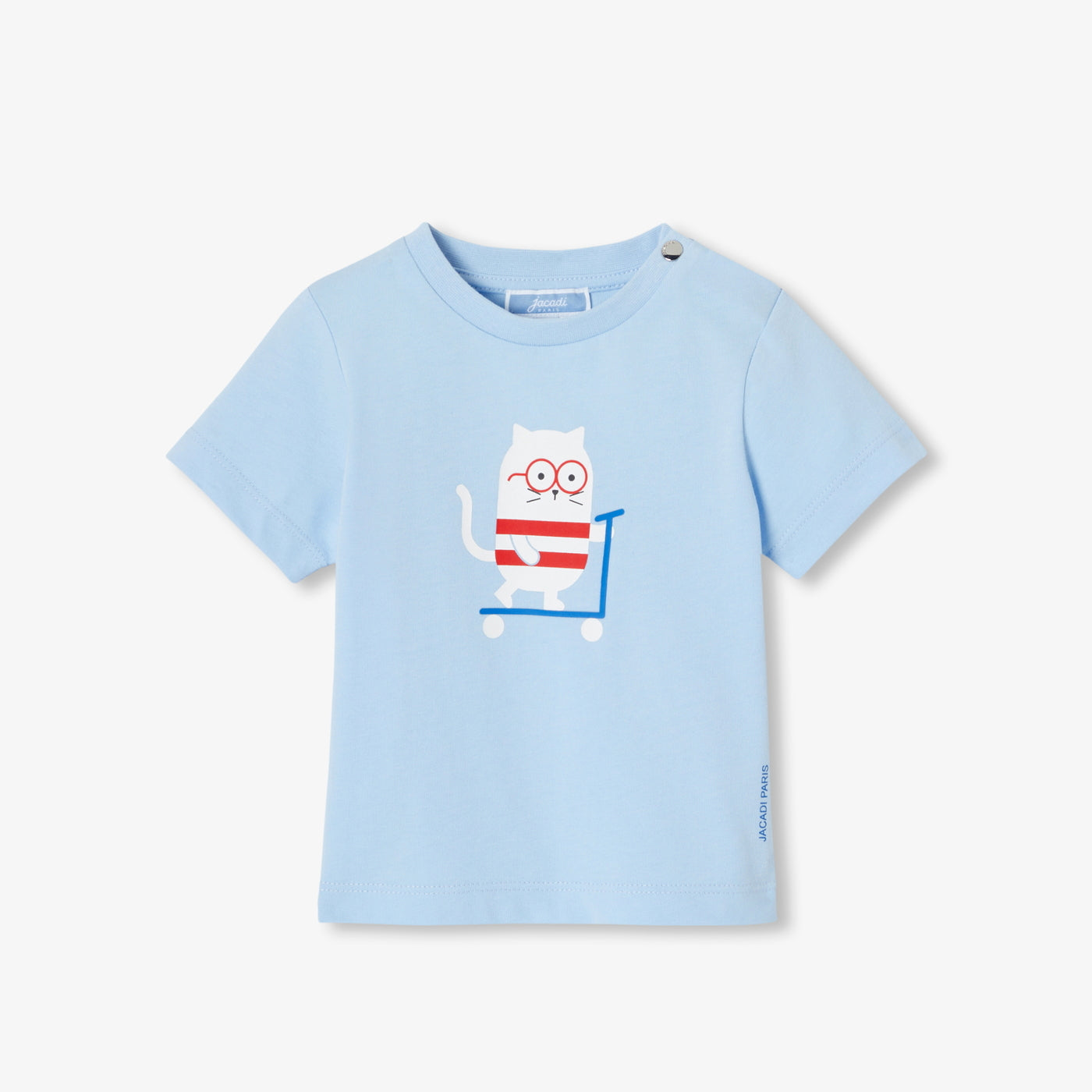 Baby Boy Short-Sleeved Cotton T-Shirt - Light Blue