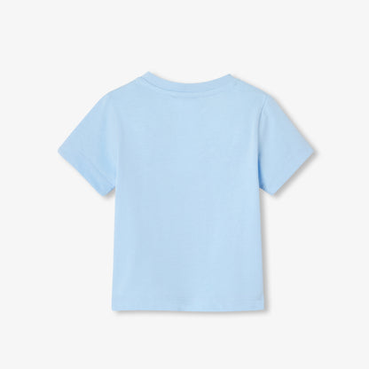 Baby Boy Short-Sleeved Cotton T-Shirt - Light Blue