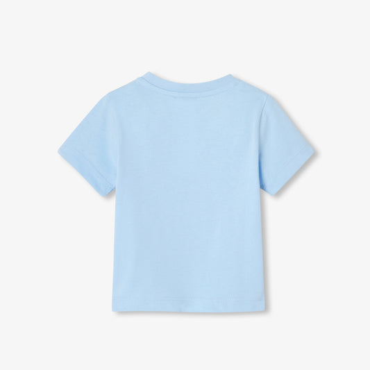 Baby Boy Short-Sleeved Cotton T-Shirt - Light Blue