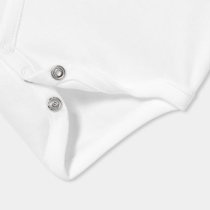 Baby Boy Short-Sleeved Cotton Bodysuit - White