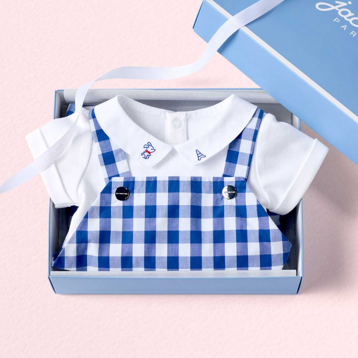 Baby Boy Short-Sleeved Cotton Bodysuit - White