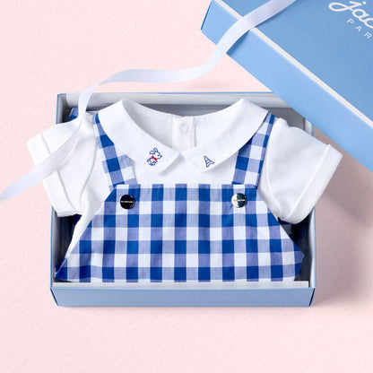 Baby Boy Short-Sleeved Cotton Bodysuit - White