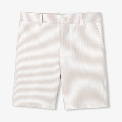 Boys' Striped Twill Bermuda Shorts - White/Beige