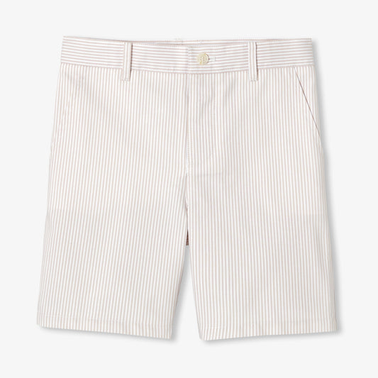 Boys' Striped Twill Bermuda Shorts - White/Beige