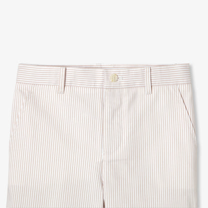 Boys' Striped Twill Bermuda Shorts - White/Beige