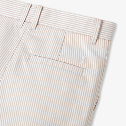 Boys' Striped Twill Bermuda Shorts - White/Beige