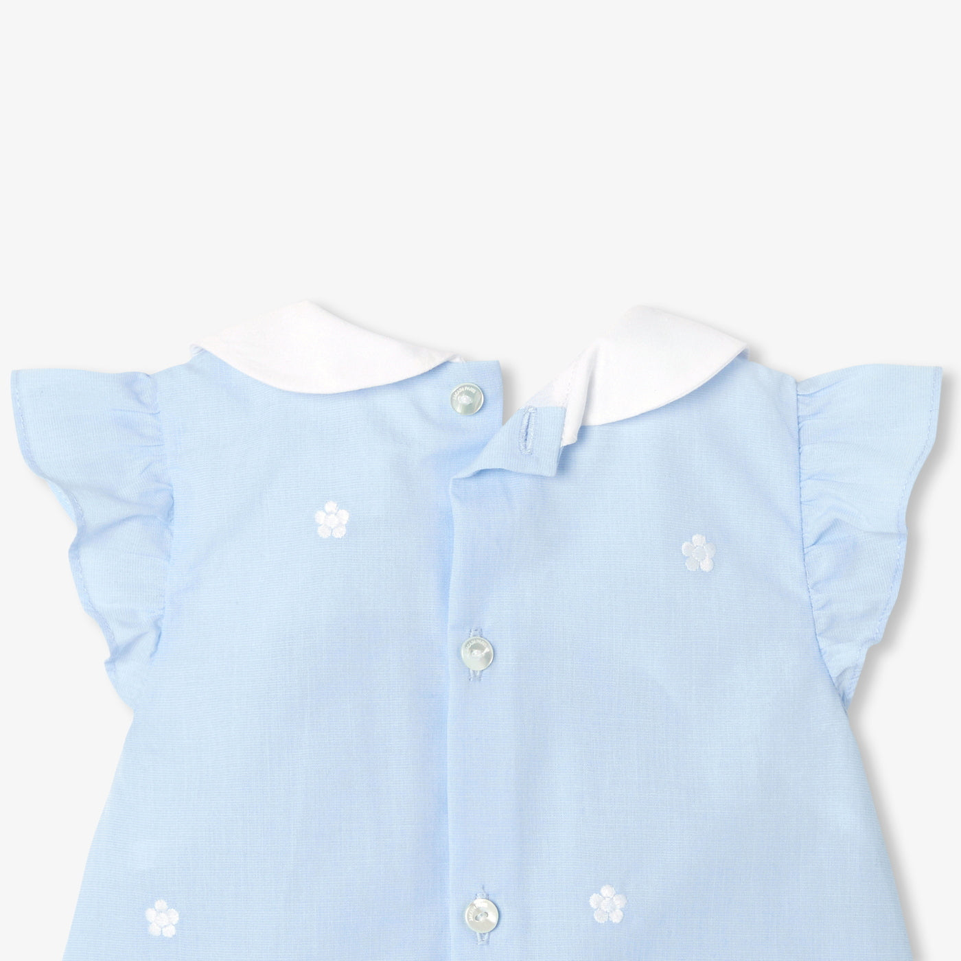 Baby Girl Set In Cotton Fil-À-Fil - Blue/Multicolour