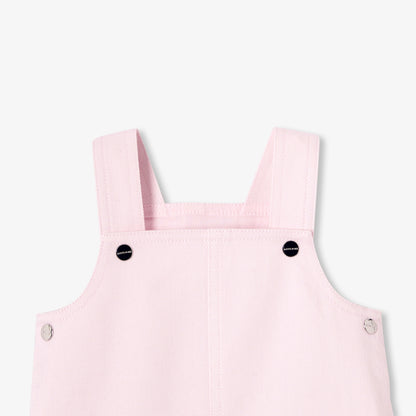 Baby Girl Twill Pinafore Dress - Powder Pink