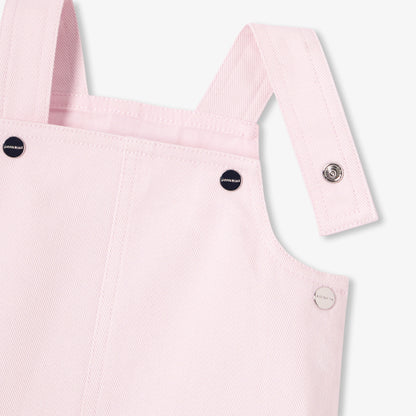 Baby Girl Twill Pinafore Dress - Powder Pink