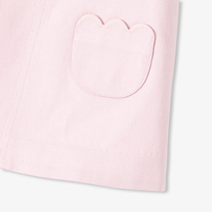Baby Girl Twill Pinafore Dress - Powder Pink
