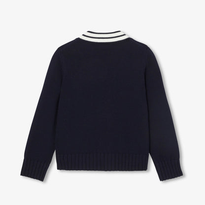 Children'S Cotton Cardigan - Navy