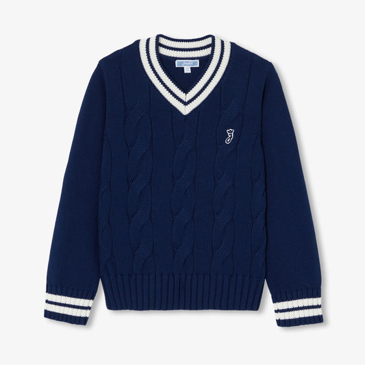Children'S Thick Gauge Cotton Sweater - Dark Blue