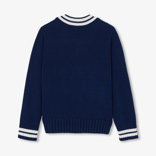 Children'S Thick Gauge Cotton Sweater - Dark Blue