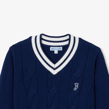 Children'S Thick Gauge Cotton Sweater - Dark Blue