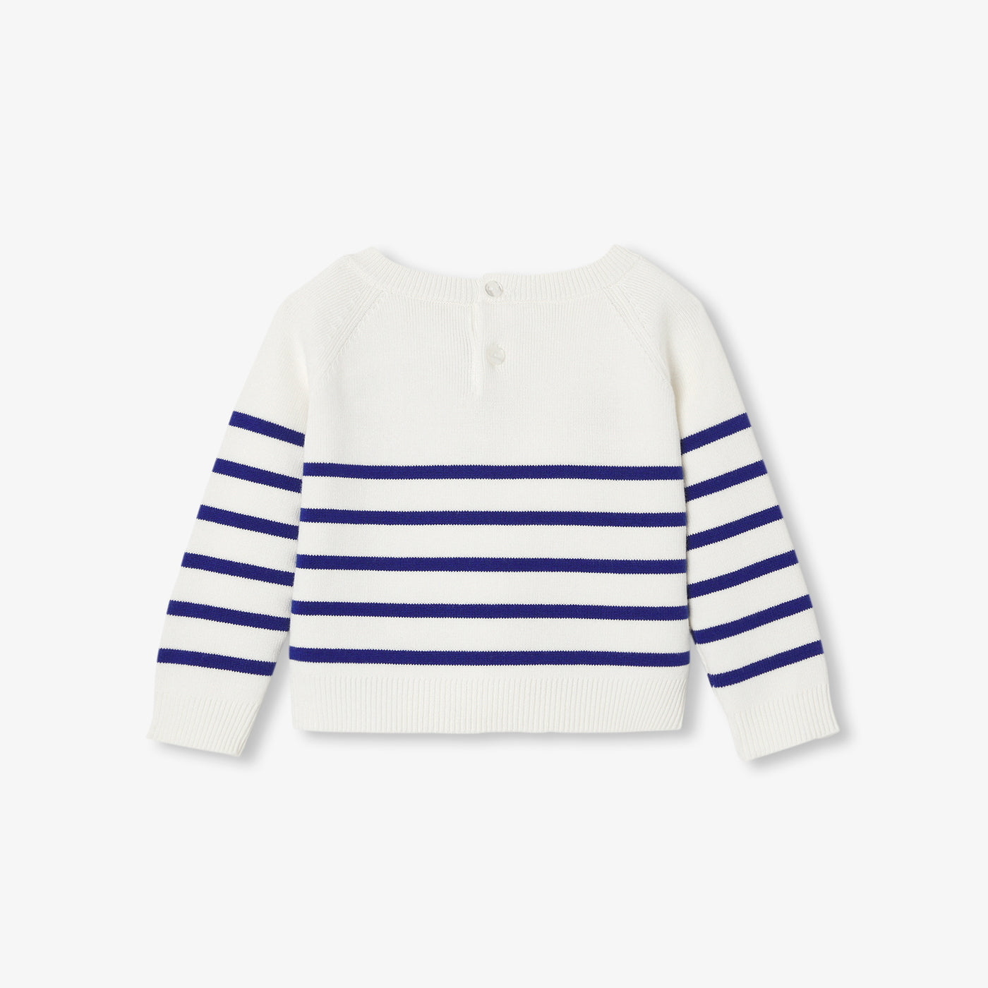 Baby Girl Cotton Sailor Top - White/Blue