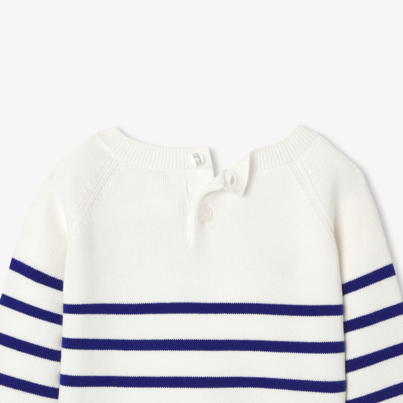 Baby Girl Cotton Sailor Top - White/Blue