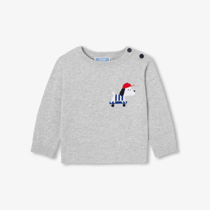 Baby Boy Cotton Jumper - Gris Chine
