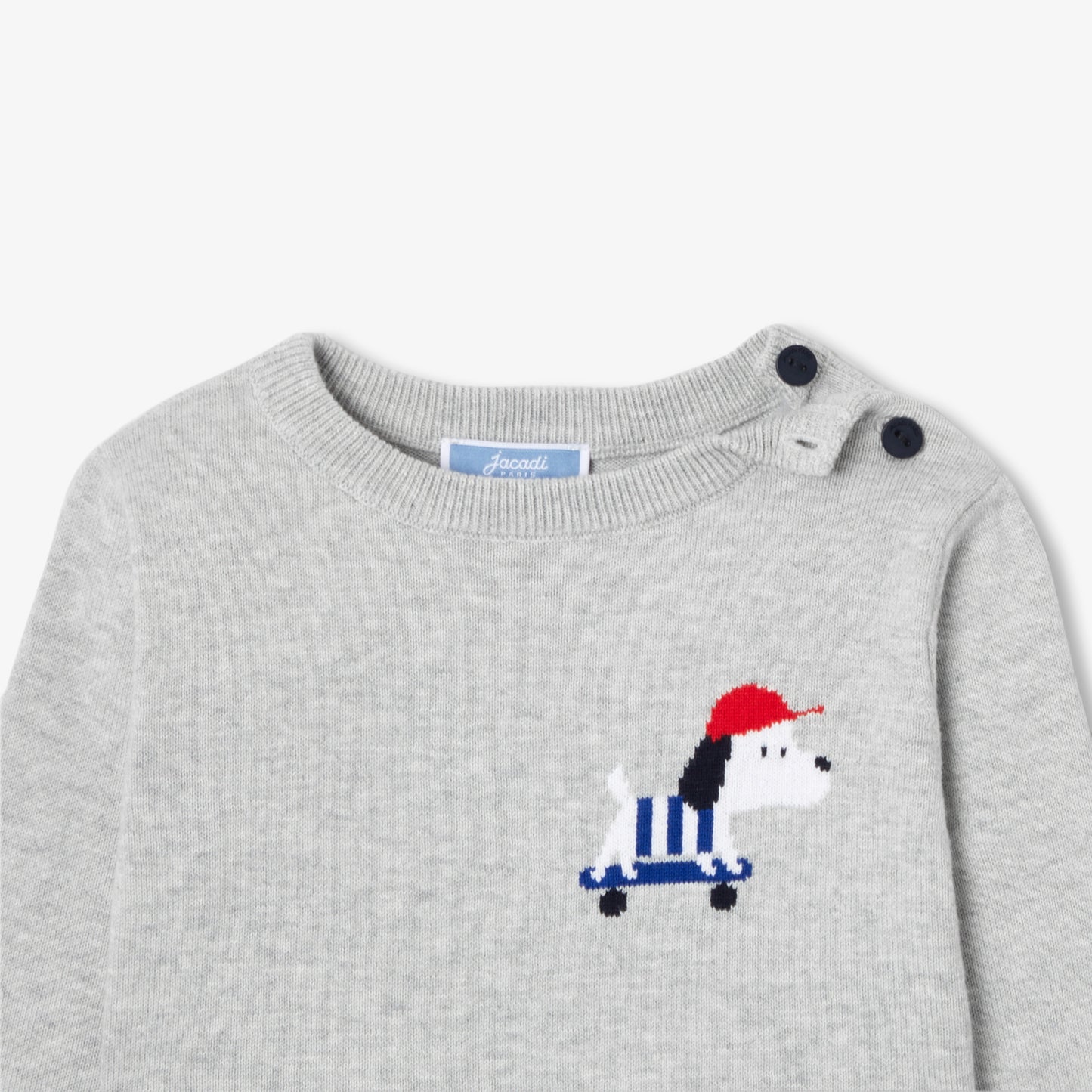 Baby Boy Cotton Jumper - Gris Chine