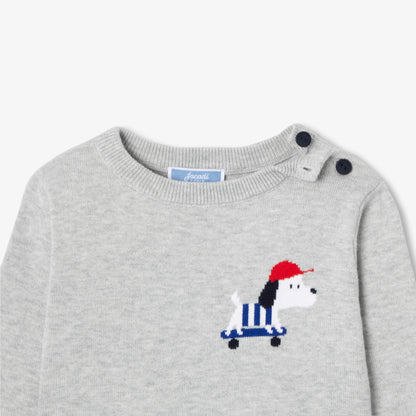 Baby Boy Cotton Jumper - Gris Chine